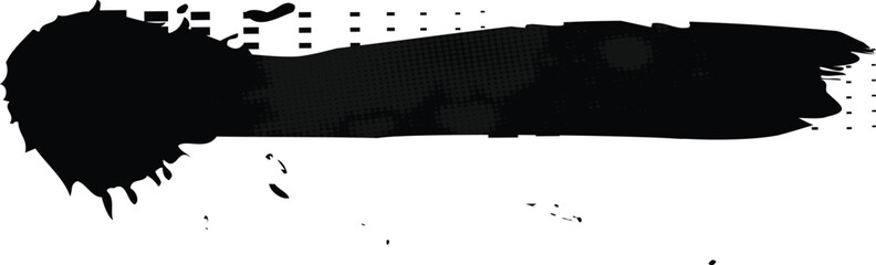 Black dirty brush stroke ink texture element vector