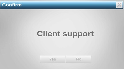 Naklejka premium Image of client support text on grey background