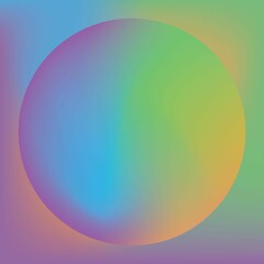 Image of circle over colorful background with copy space