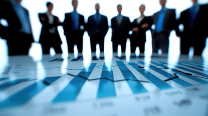 Business Professionals Analyzing Financial Data with Graphs and Charts in a Modern Office Setting