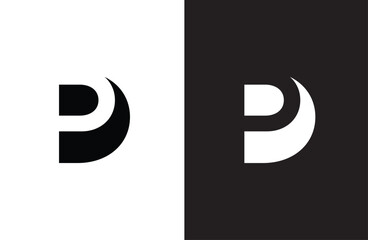Creative letter PD logo design with negative space style, clean and clever design, vector illustration