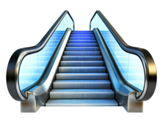 Modern Blue Escalator Design