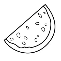 Watermelon slice line art Isolated on a white background	
