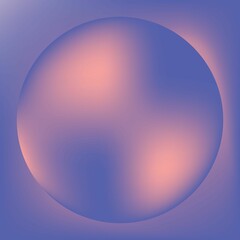 Showing central gradient sphere blending lavender periwinkle peach coral hues in flat design