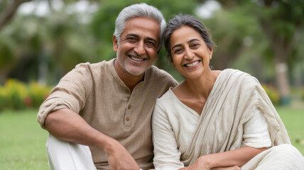 Obraz premium happy indian senior couple