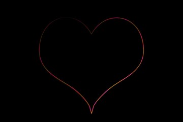 Image of heart on black background with copy space