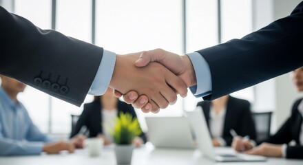A business agreement sealed with handshake