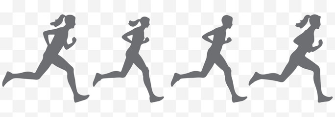 run silhouettes vector eps 10