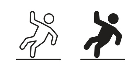 Slippery floor icon Logos. Flat Vector Icon Design Template