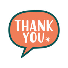 Warm Thanks Speech Bubble Illustration for Appreciation and Gratitude Expression