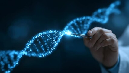 A scientist employs AI technology to alter DNA structures in a cutting-edge biotech laboratory. - Powered by Adobe