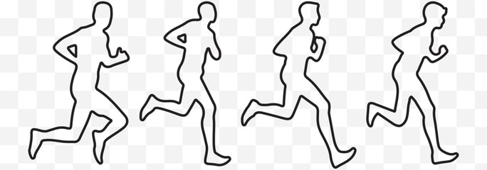 Running people silhouettes eps 10