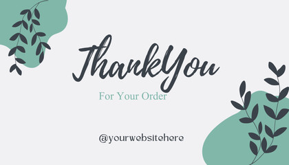 Green Modern Thank You Business Card