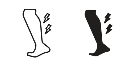 Shin pain icon Logos. Flat Vector Icon Design Template