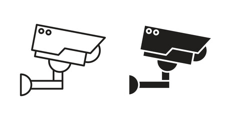 Security camera icon Logos. Flat Vector Icon Design Template