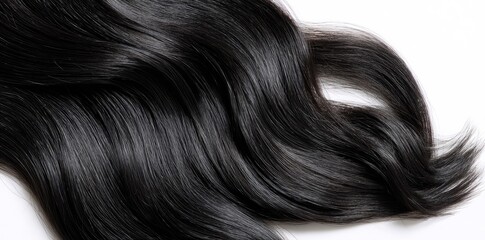 Fototapeta premium Close-up view of healthy, dark brown human hair.
