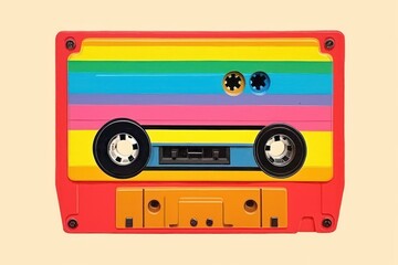 Collage Retro rainbow cassette rocket technology creativity letterbox.