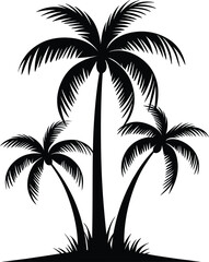 Palm Tree Silhouette Trio – Tropical Island Nature Icon