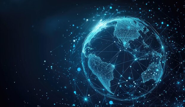 Digital globe, network connections, global