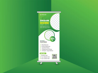 Real Estate Roll-Up Banner Design for Home Sale Promotion and Property Listings