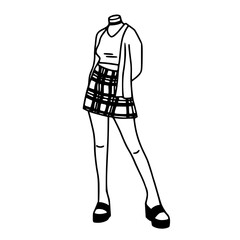 fashion outline: plaid skirt outfit
