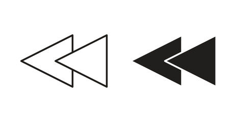 Rewind button icon Logos. Flat Vector Icon Design Template