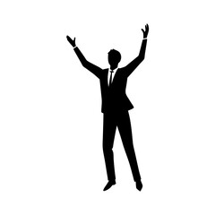full body silhouette of business man throwing pape.svg