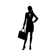 full body silhouette of business woman carrying sh (1).svg