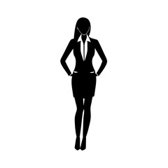 Fototapeta premium full body silhouette of business woman with hands .svg