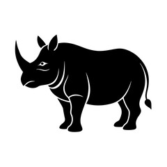 full body silhouette of charging rhinoceros.svg