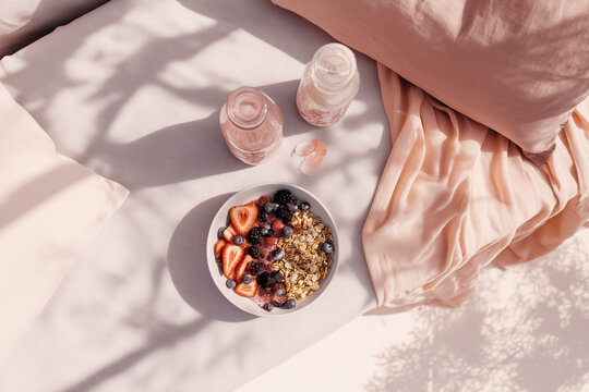 Pastel Morning: Berry Bliss and Wellness Ritual