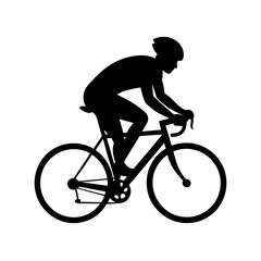 Obraz premium full body silhouette of cyclist riding road bike .svg