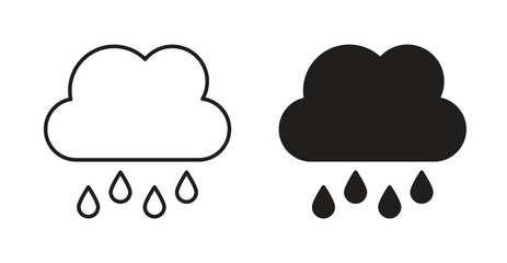Rain icon Logos. Flat Vector Icon Design Template