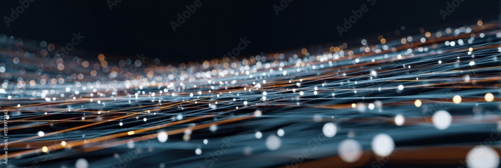 Poster Dynamic Visual Representation of an Interconnected Digital Support Network With Motion Blur Effects