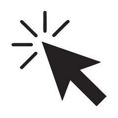 Mouse Click Icon – Cursor Arrow Symbol – Web Click Pointer Graphic – UI Navigation Element – Internet Interface Vector for Website or App Interaction