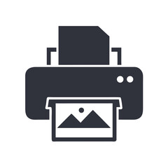 Printer Icon – Color Print Machine Graphic – Photo Output Symbol – Office Document Printing Vector – Inkjet Hardware Illustration for Tech and Stationery UI