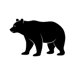 Fototapeta premium full body silhouette of standing grizzly bear .svg