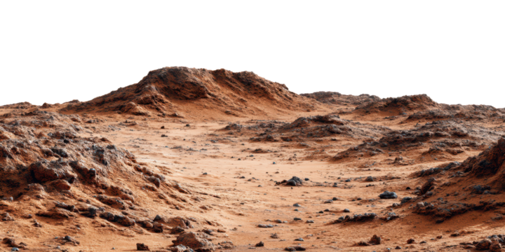 dessert hill landscape isolated on white or transparent png