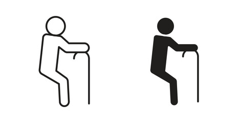 Person walking with cane icon