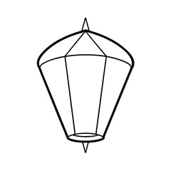 A vibrant detailed illustration of a single floating sky lantern perfect for celebrations festivals or whimsical designs