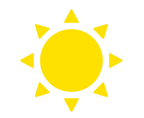 Flat style cartoon design illustration of sun, solar system planet. sunrise, sunset, heat, yellow.