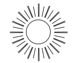 Flat style cartoon design illustration of sun, solar system planet. sunrise, sunset, heat, yellow.