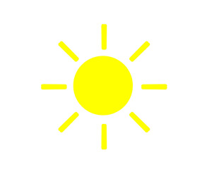 Flat style cartoon design illustration of sun, solar system planet. sunrise, sunset, heat, yellow.