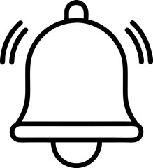 Bell Notification Icon Line Art Vector Illustration