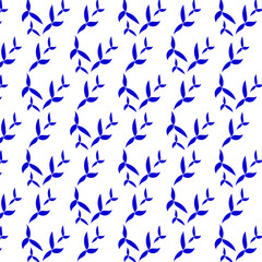 seamless pattern with blue and yellow leaves
