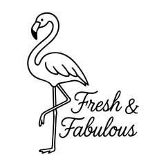 Fresh & Fabulous Flamingo SVG – Stylish Tropical Design for Cricut Stickers, Packaging Labels, or Summer Decor
