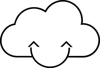 Cloud Sync Icon Line Art Vector Illustration With White Background