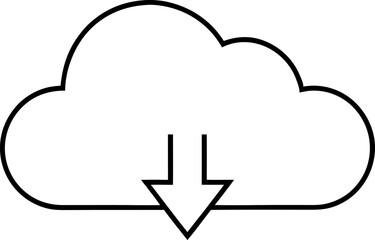 Download Cloud Icon Line Art Vector Illustration With White Background