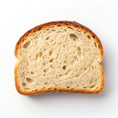 Half of a Sourdough bread in white isolated background