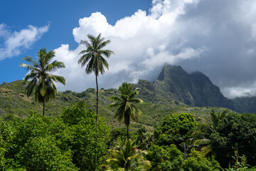 Mount Temetiu near Atuona, Hiva Oa, French Polynesia, Marquesas Islands